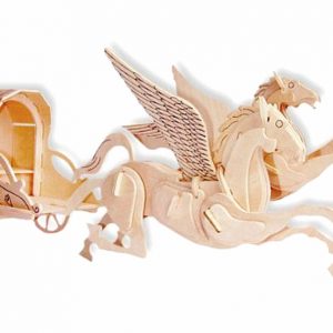 Pegasus mit Streitwagen Kutsche 3D Modell Laser Cut Vorlage