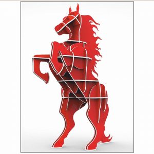 Galoppierendes Pferd auf zwei beinen 3D Modell Laser Cut Vorlage