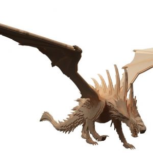 Großer Drache LaserCut Vorlage - Welsh Dragon 3D Modell Laser Cut Vorlage