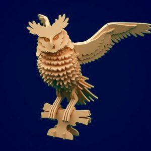 Uhu LaserCut Vorlage - 3D Modell Laser Cut Vorlage