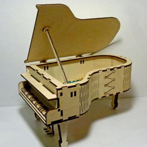 Klavier Modell LaserCut Vorlage - Miniatur Piano Flügel 3D Modell Laser Cut Vorlage