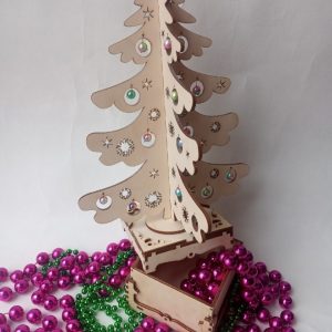 Weihnachtsbaum Schachtel LaserCut Vorlage - Weihnachten Tannen 3D Modell Laser Cut Vorlage