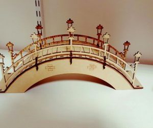 Laternen Brücke LaserCut Vorlage - 3D Modell Laser Cut Vorlage