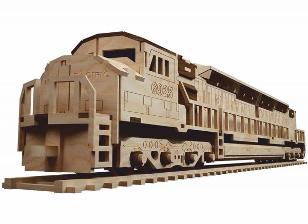 Express Zug Laser Vorlage - Modelleisenbahn Lokomotive 3D Modell Laser Cut Vorlage