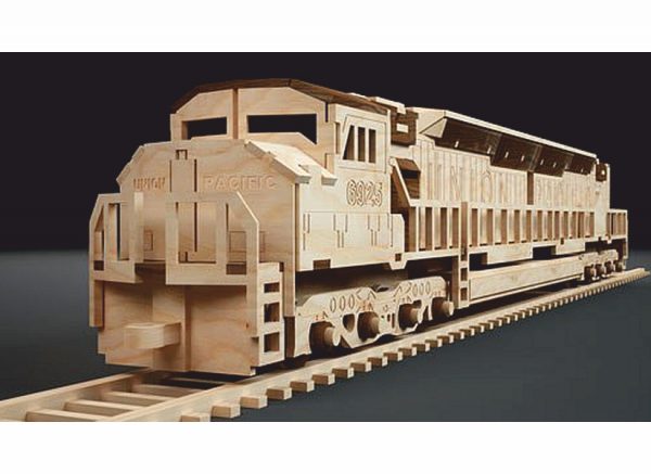 Express Zug Laser Vorlage - Modelleisenbahn Lokomotive 3D Modell Laser Cut Vorlage 2