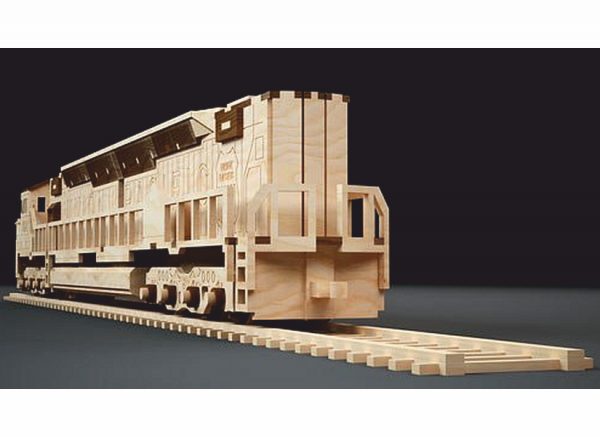 Express Zug Laser Vorlage - Modelleisenbahn Lokomotive 3D Modell Laser Cut Vorlage 5
