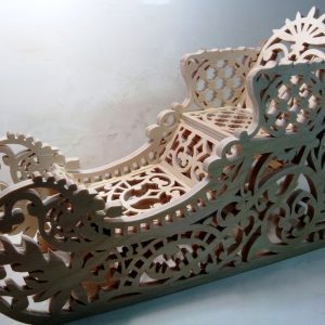 Verzierter Schlitten LaserCut Vorlage - Winter Weihnachten 3D Modell Laser Cut Vorlage